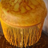 Antique bronze lamp with a marbled yellow glass paste shade, 52x21 cm. Inter a l