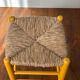 Wood and straw stool