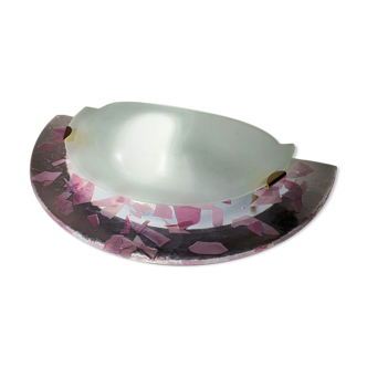 Blown glass pink leaves sconce