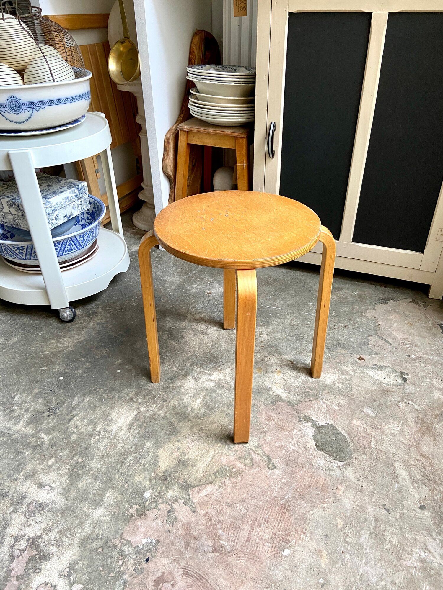 Light wood stool