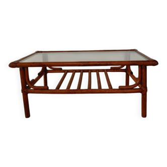 1970s rattan coffee table