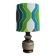 Ceramic table lamp green shade by  Hustadt-leuchten 1970s