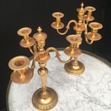 Pair of 3-branch candlesticks