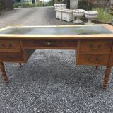 Solid cherry wood desk with leather top