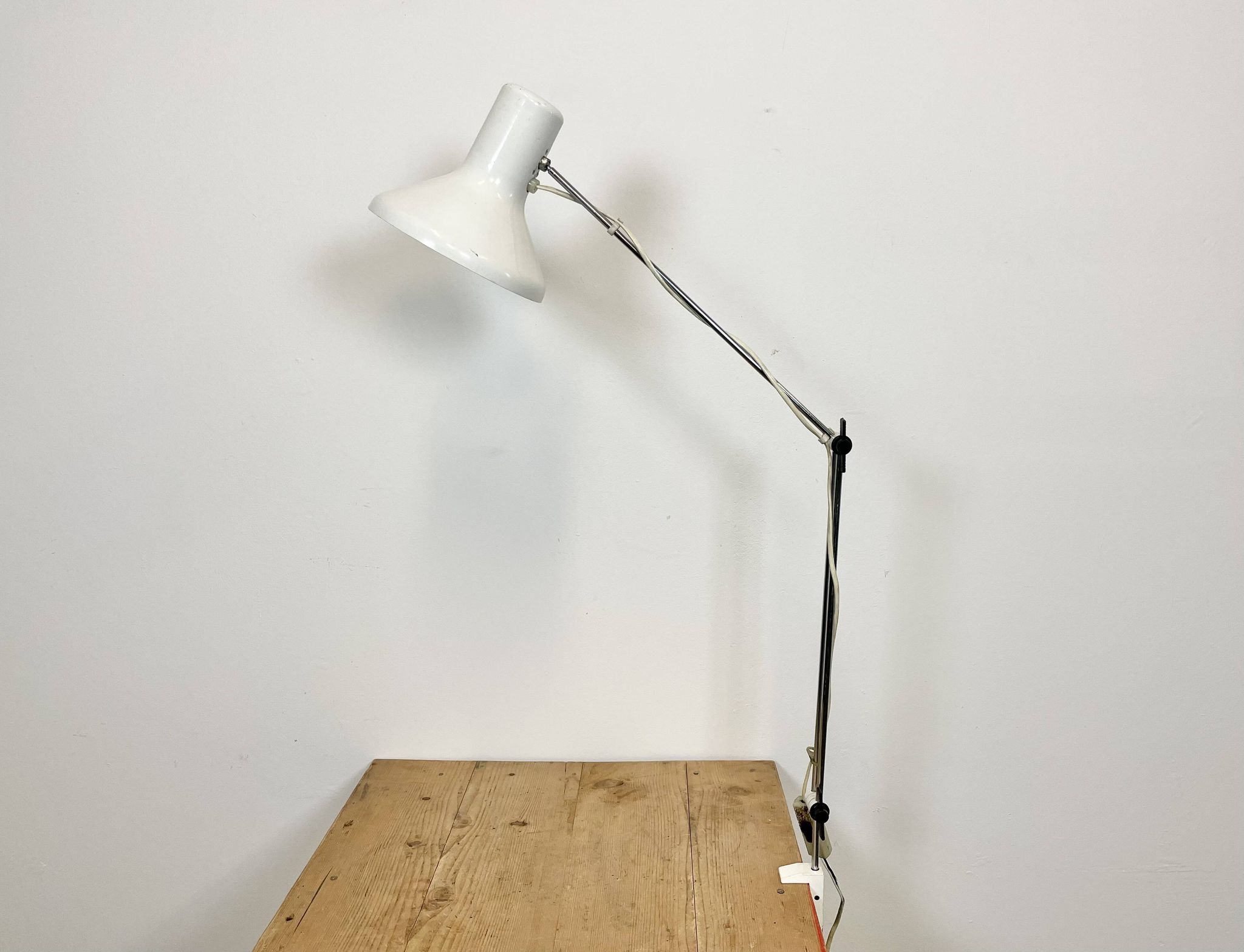 White table lamp by josef hurka for napako, 1960s