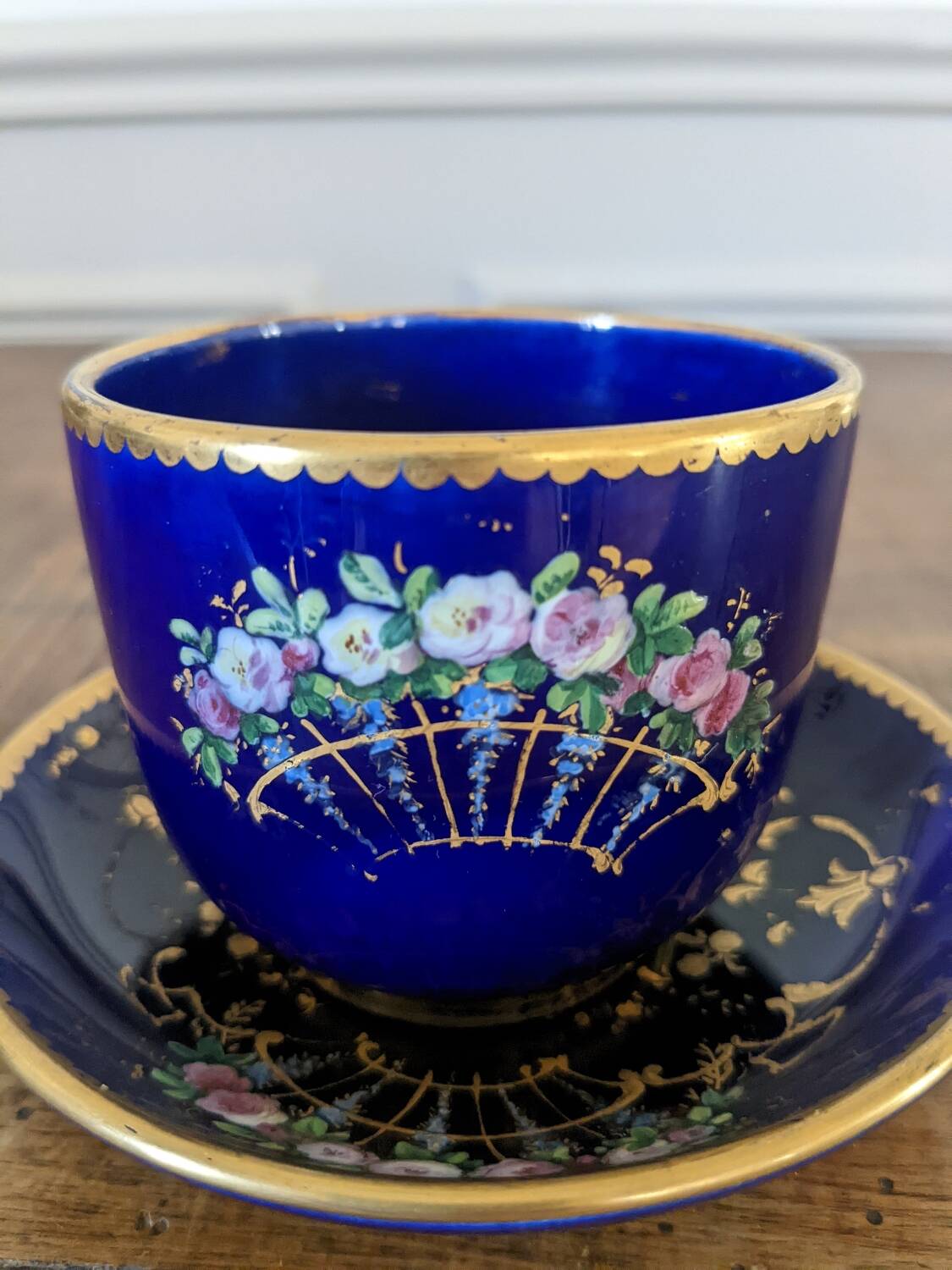Earthenware cup and saucer