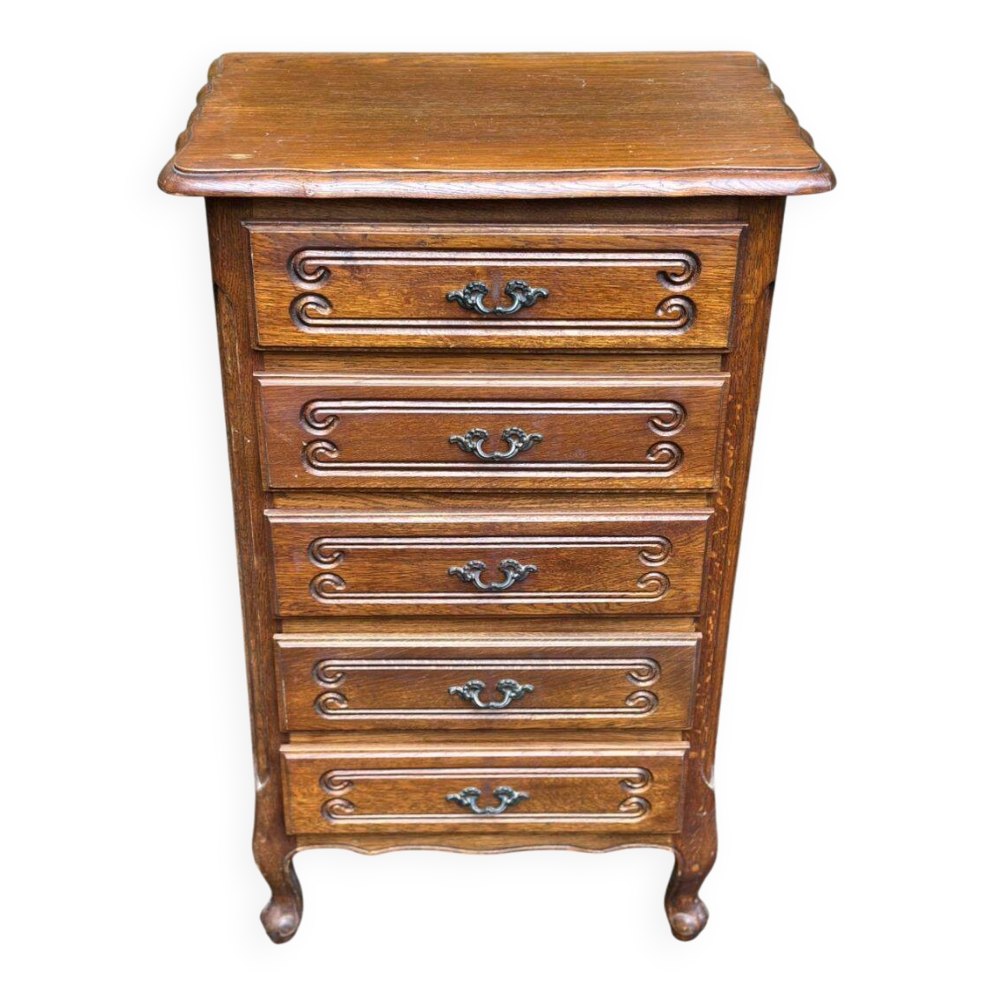 Vintage Louis XV oak commode from the 1930s.