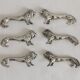 6 vintage lion silver metal knife rests