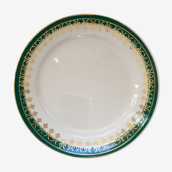 Flat plate 18 cm in diameter emery sarreguemines & digoin