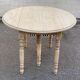 Renovated round extendable dining table with flaps, 6 extensions, 300cm.
