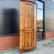 Louis Seize Oak corner cabinet with a quarter curved front