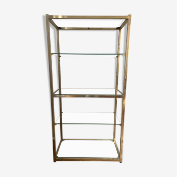 Glass and brass shelf