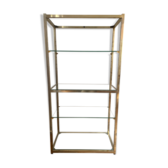 Glass and brass shelf