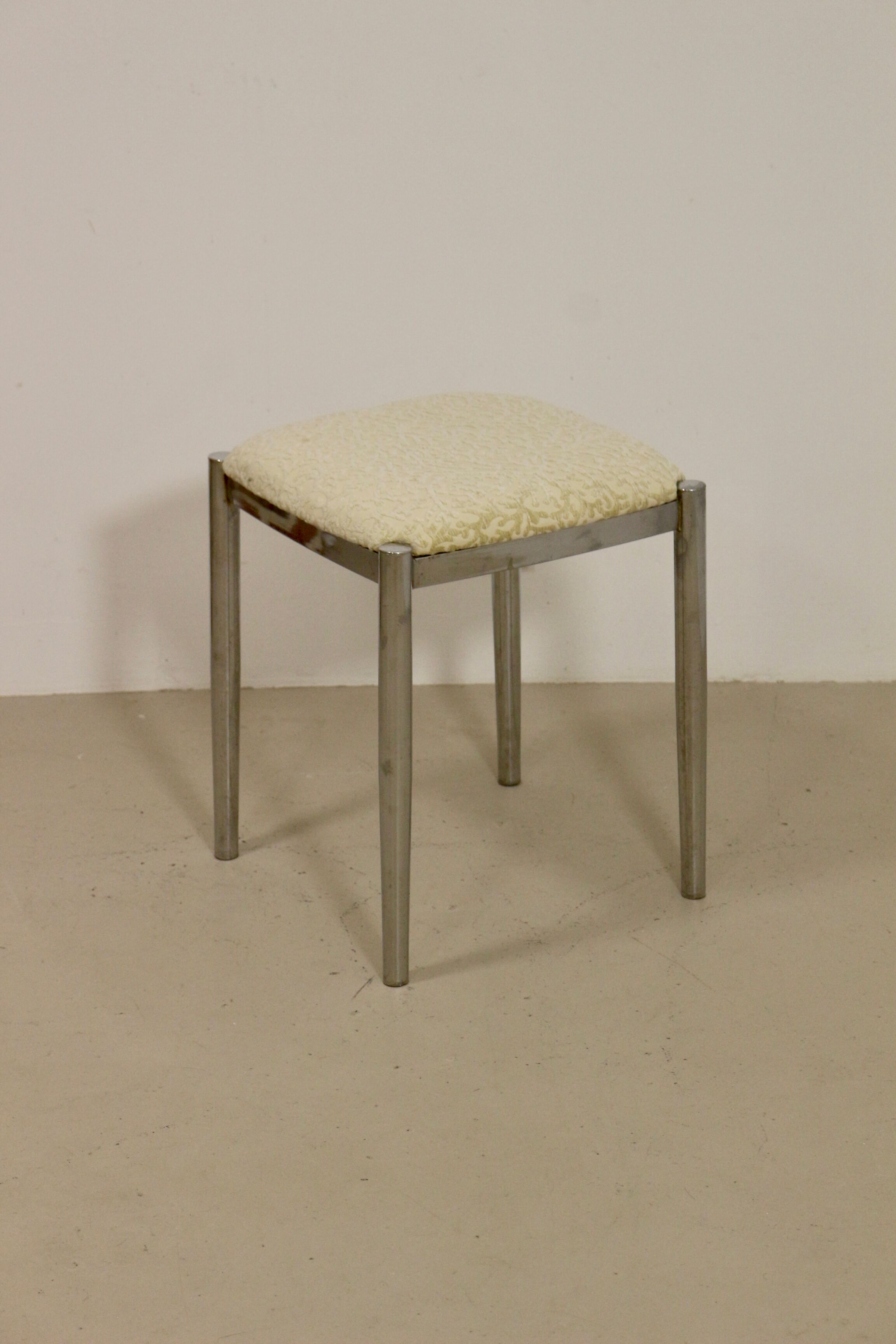 Stool with metal chromed base edition Casamance