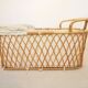 Vintage mid century rattan cradle