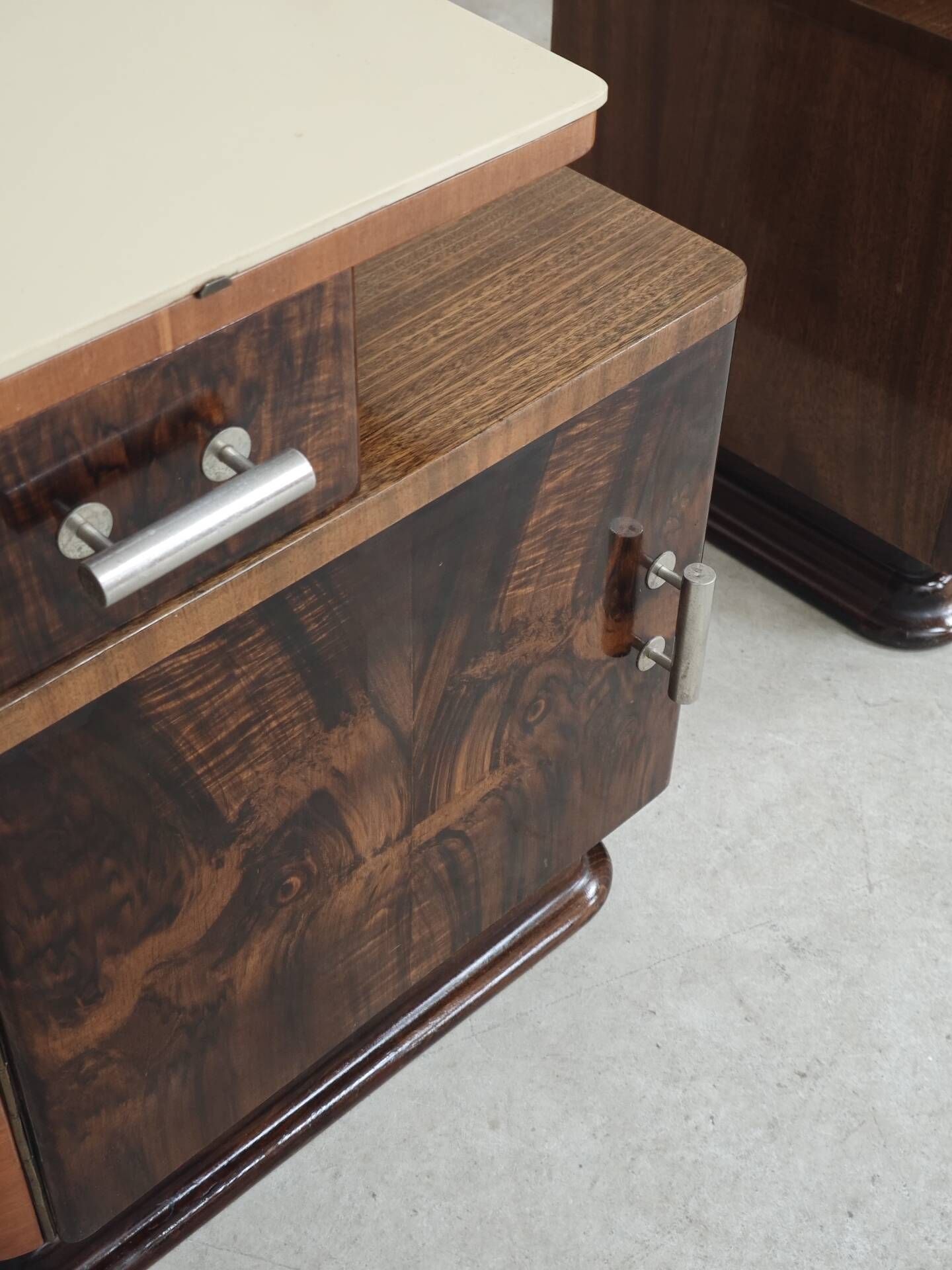 Pair of bedside tables by Jindrich Halabala for Up Zavody art deco 1950