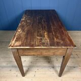 Old decorated wooden kitchen table