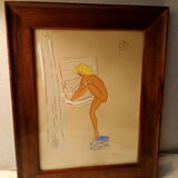 Vintage framed piece