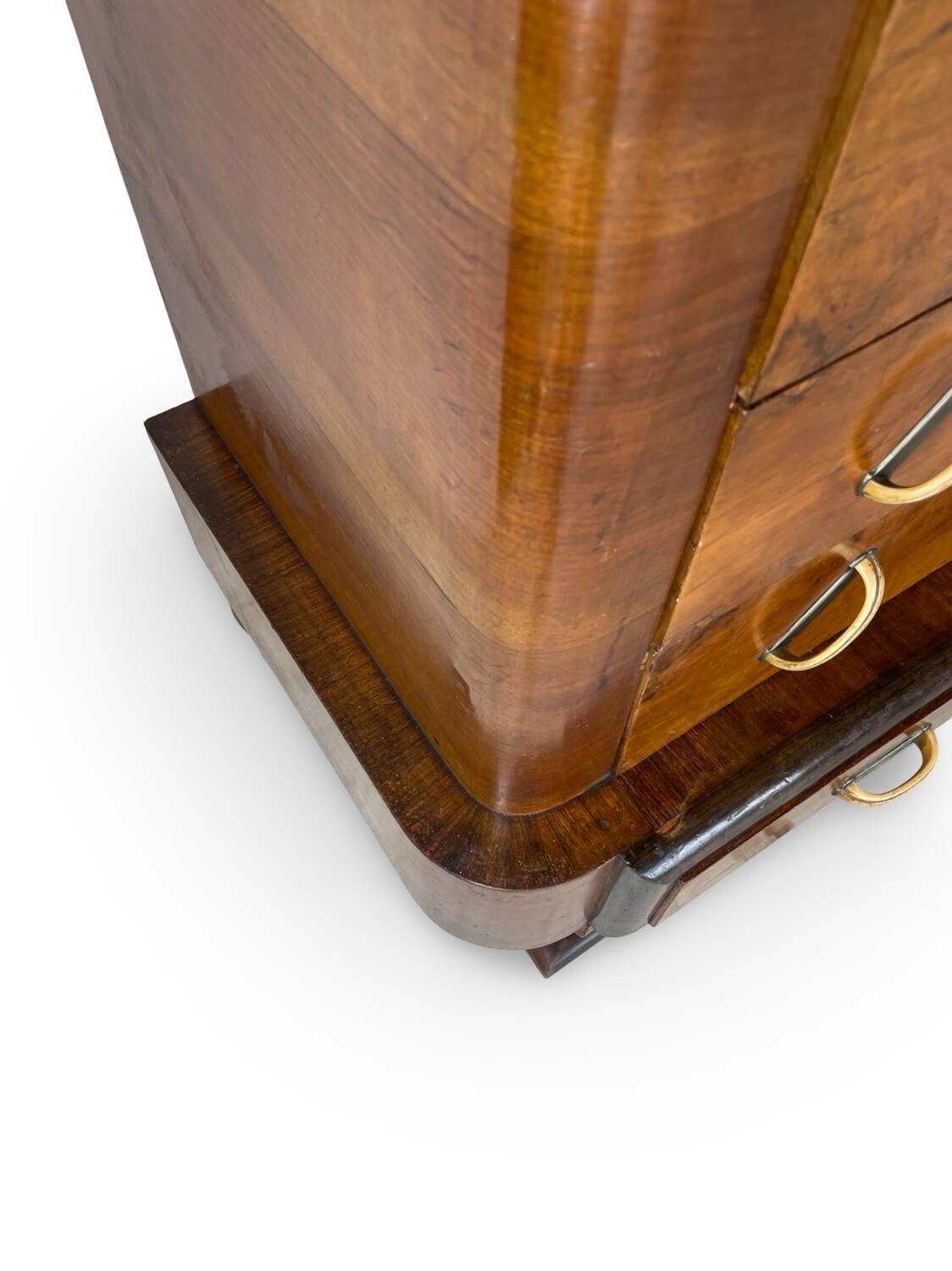 Commode italienne Art déco en ronce de noyer, années 1920