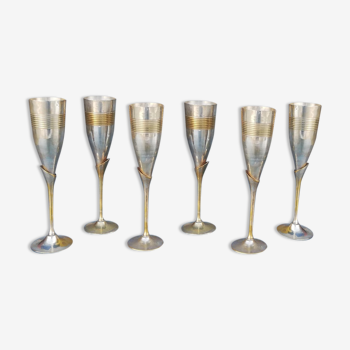 Set of 6 vintage champagne glasses