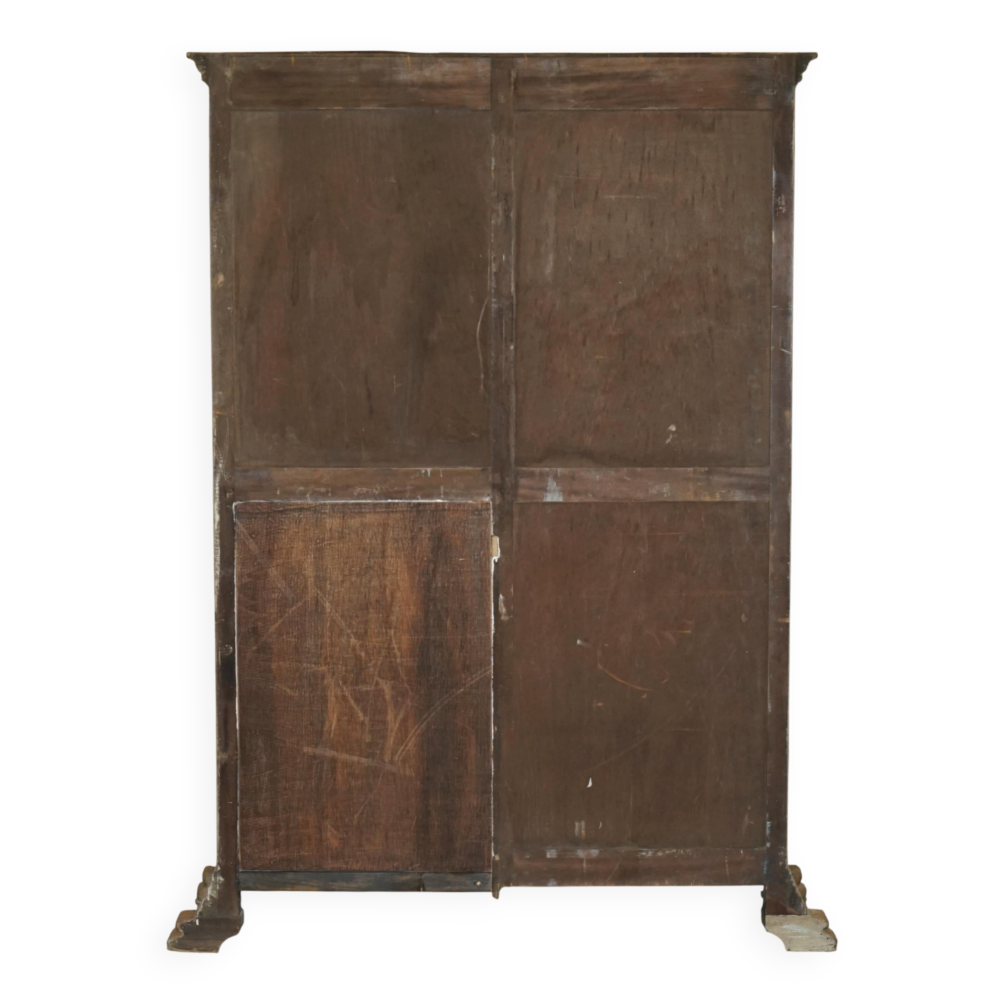 Jacobean Revival armoire, hand-carved, painted - 1840-1860