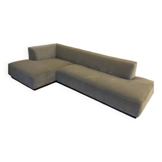 Canapé AMPM Jacopo Velours Beige Cendré