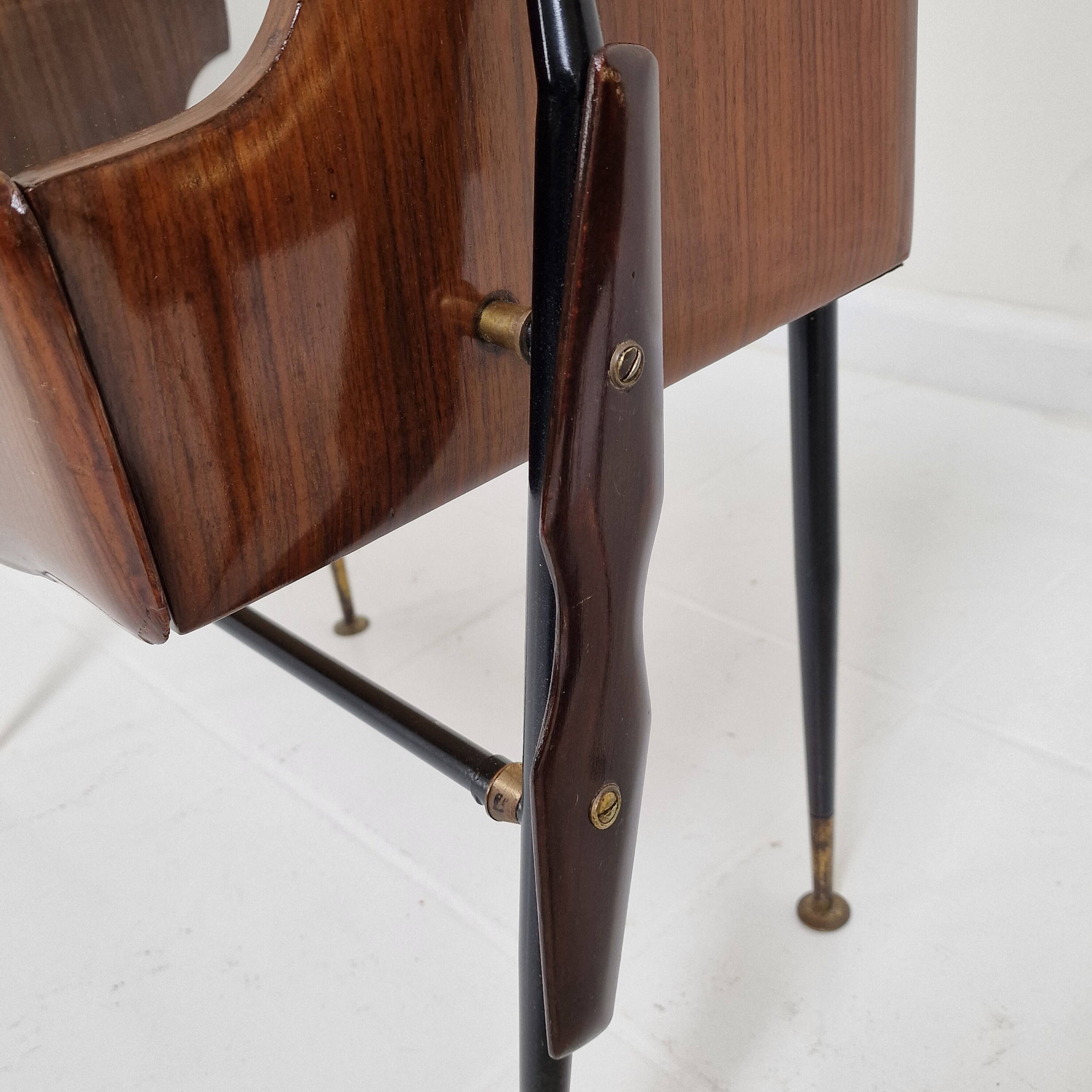 Ico Parisi Style Bedside Tables or Nightstands, Italy 1950's