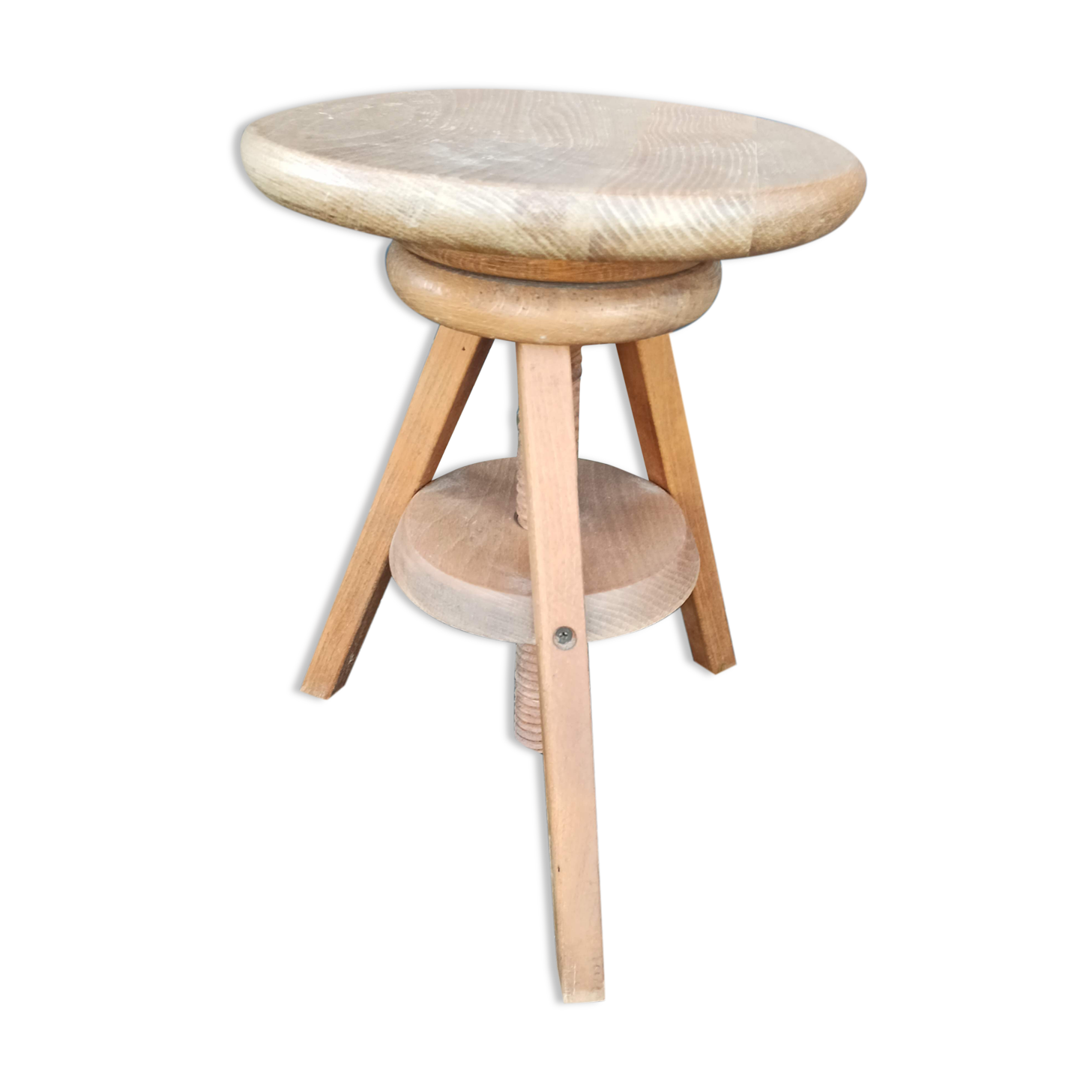 Wooden workshop screw stool from 46 to 65 cm