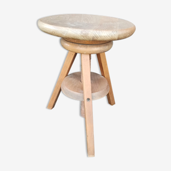 Tabouret à vis d'atelier en bois de 46 à 65 cm