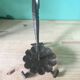 Vintage wrought iron candlestick holder — Scroll handle — Rustic decor