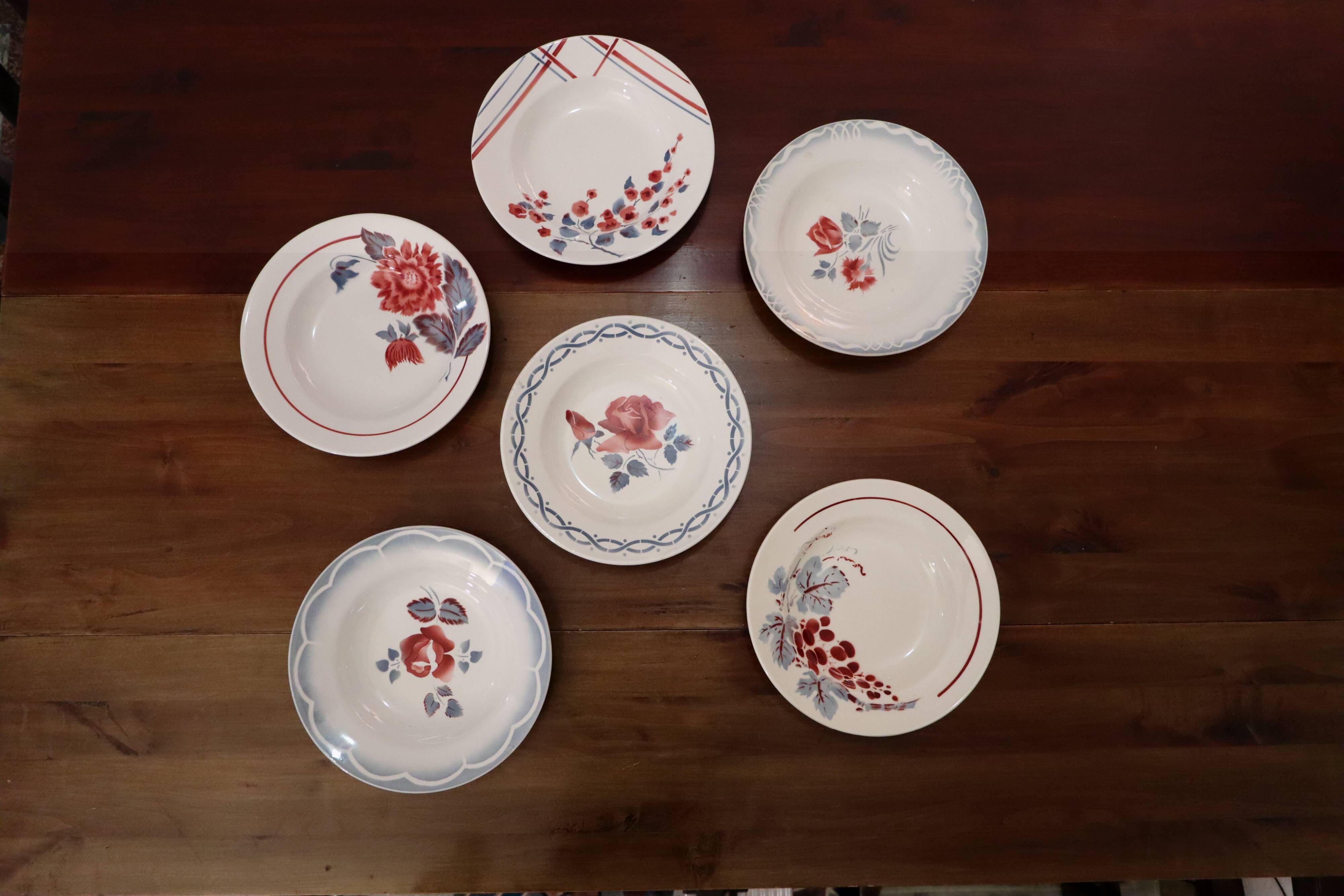 6 hollow plates Sarreguemines and Badonviller