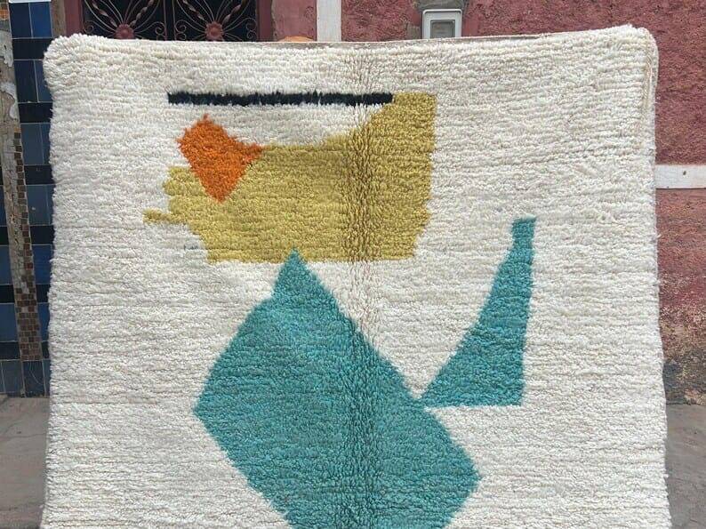 Handmade pure wool rug, size 100 x 200 cm