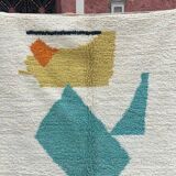 Handmade pure wool rug, size 100 x 200 cm