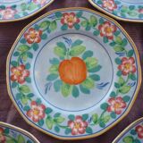 5 porcelain dessert plates from Limoges flowers