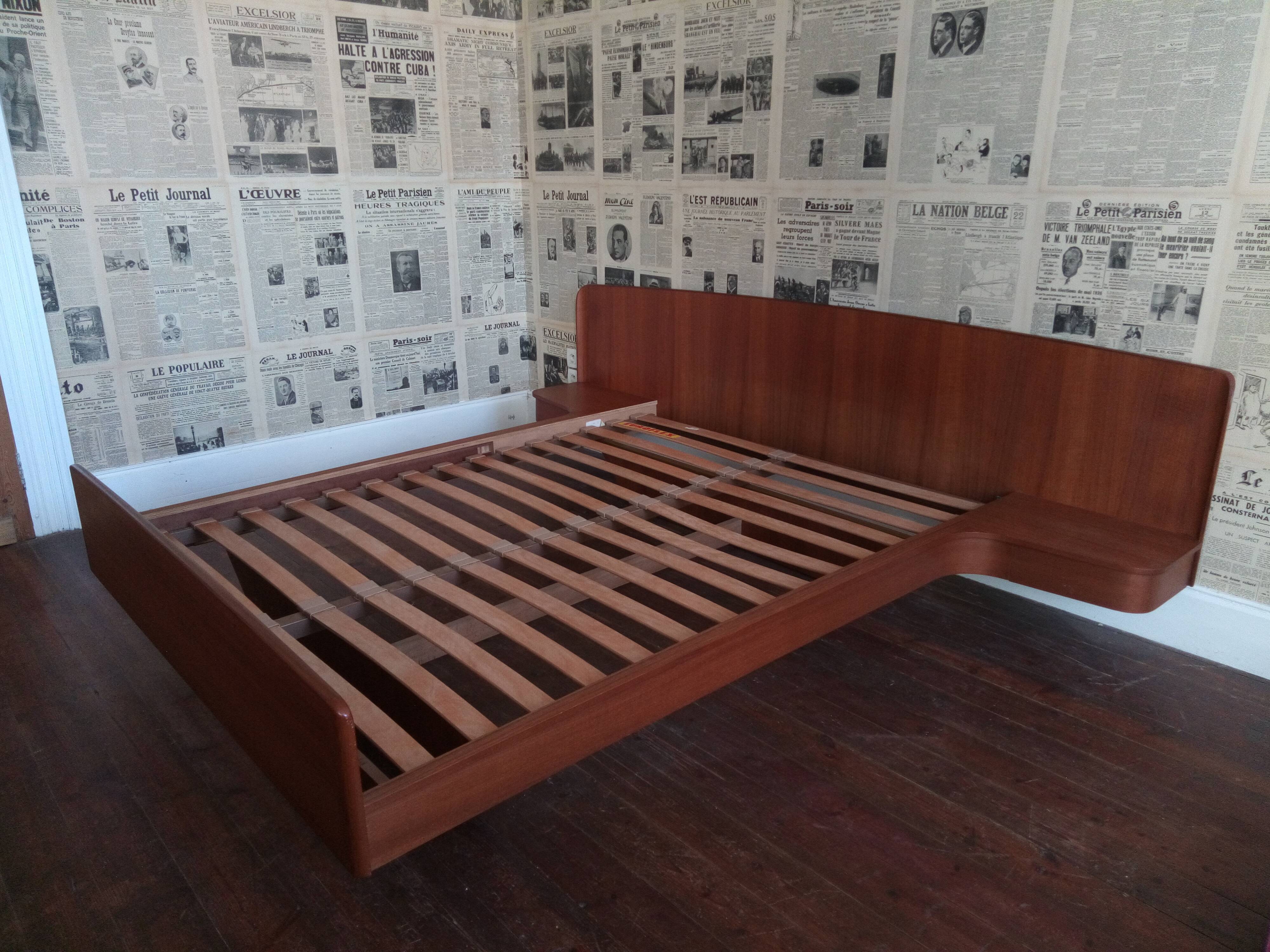 Vintage Scandinavian teak bed 1960