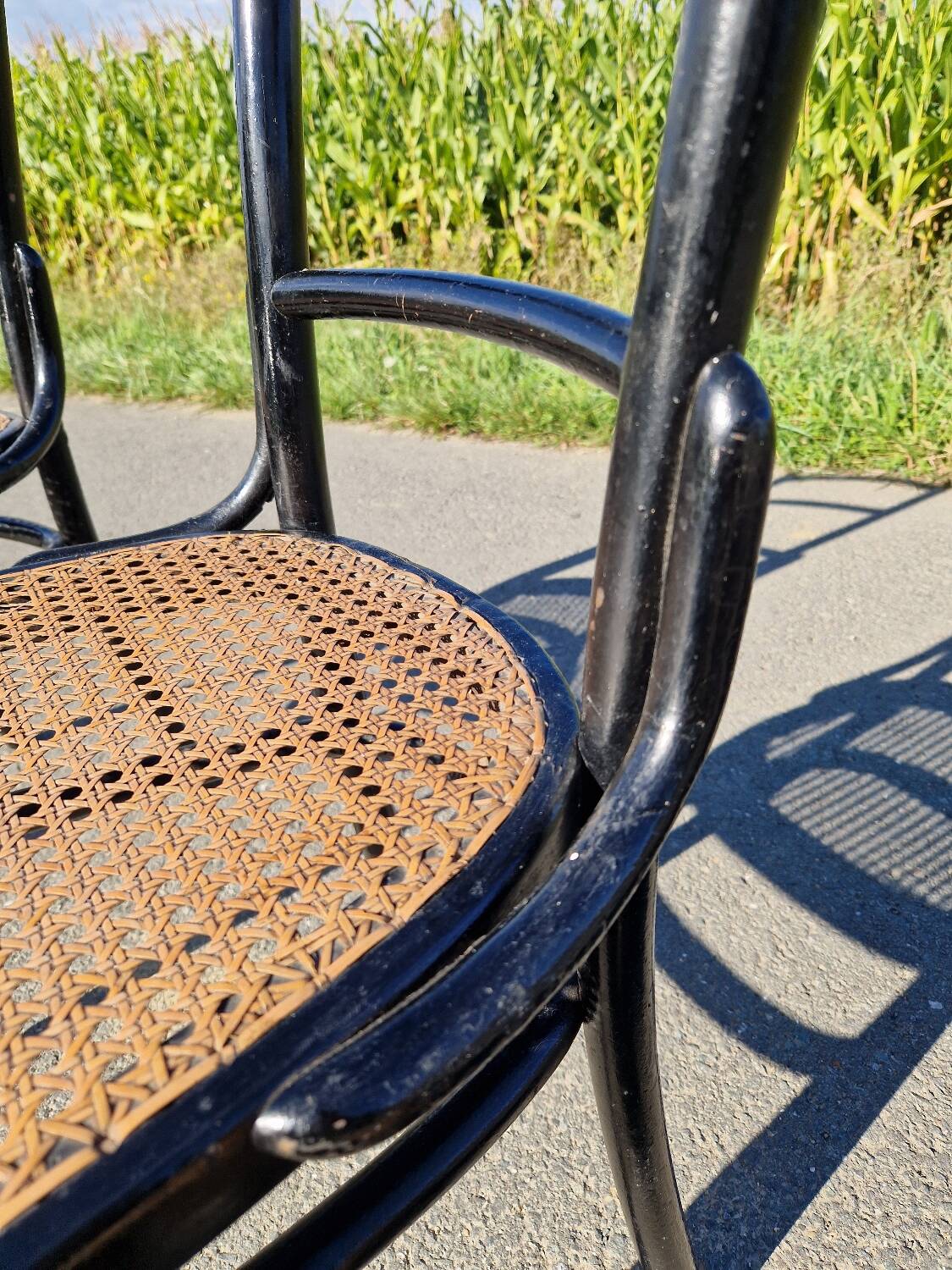 Set of 2 cane bistro chairs