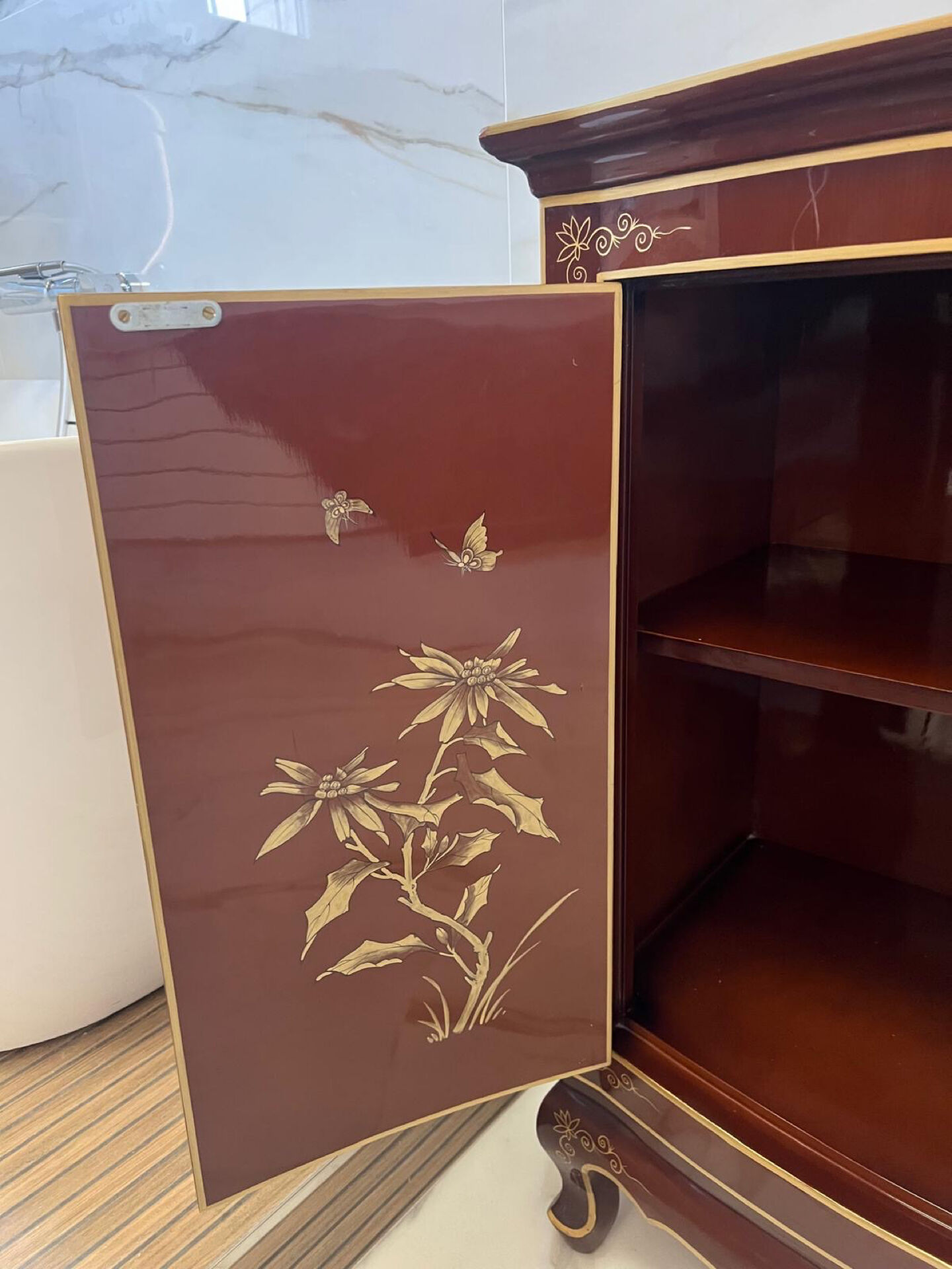 Lacquered Asian chest of drawers