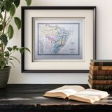 Brazil, old map, printed in 1852.