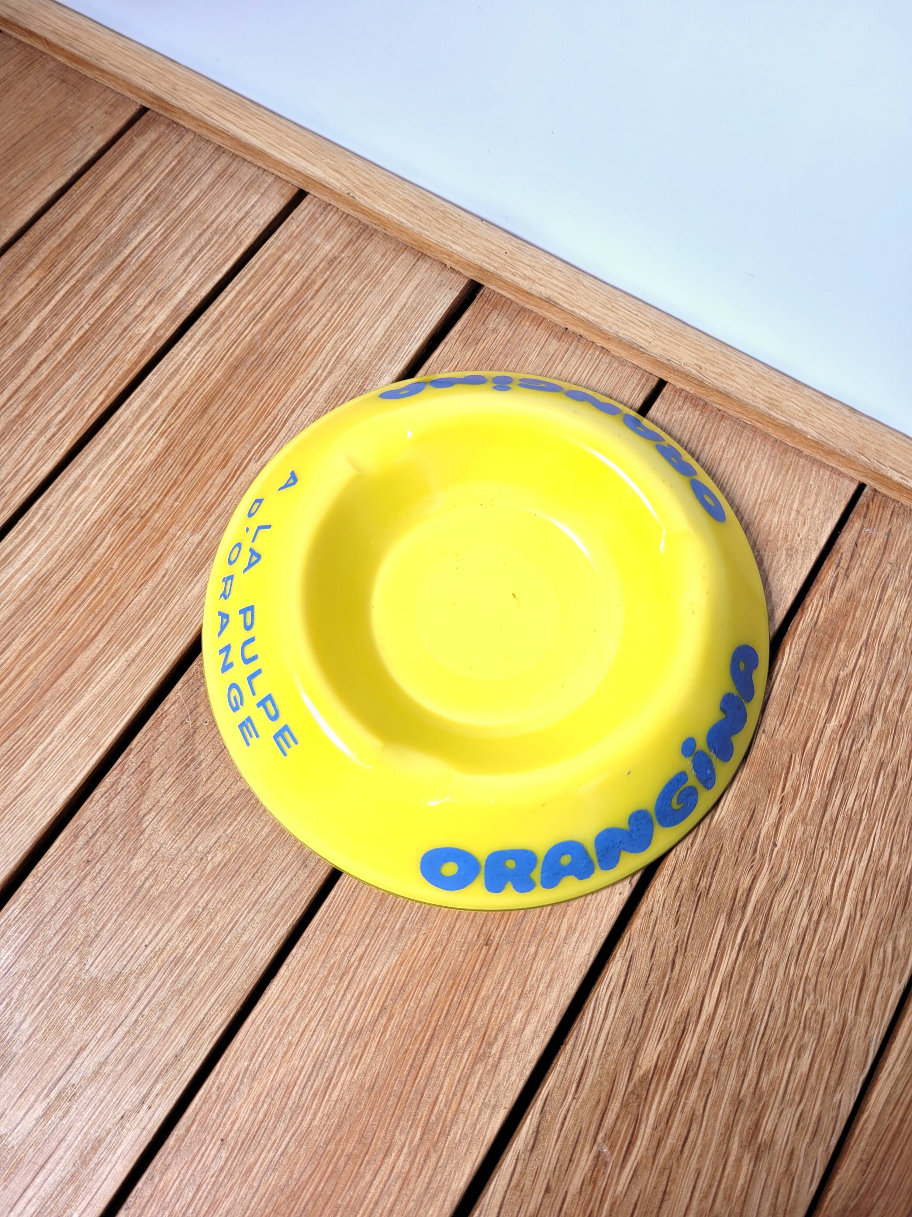 Orangina bistro ashtray in opaline