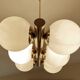 Vintage Glass Brass  Pendant Light, 1950s