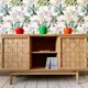 2-door sideboard in woven oak and lupin oak