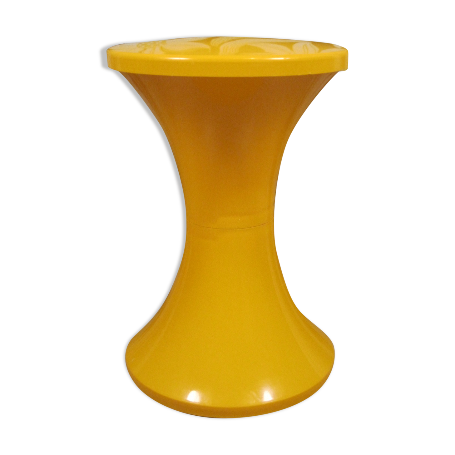 Siège tabouret modèle Tam Tam jaune Henry Massonnet 1968 édition Stamp Nurieux