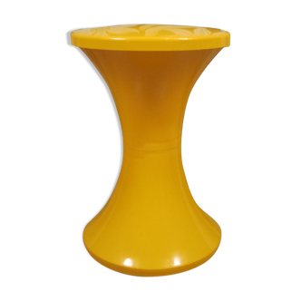 Seat stool model Tam Tam yellow Henry Massonnet 1968 edition Stamp Nurieux