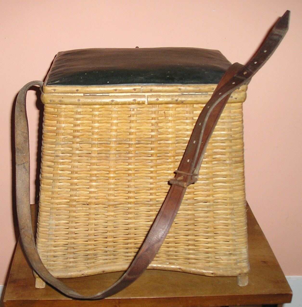 Ancient wicker fisherman's seat