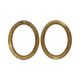 Pair Oval Gold Wooden Frames Classic Style Velvet 49x39cm