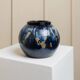 Danish Vintage Glazed Ceramic Vase by Hildegon Als in blue-brown glaze, mid-century 1960s