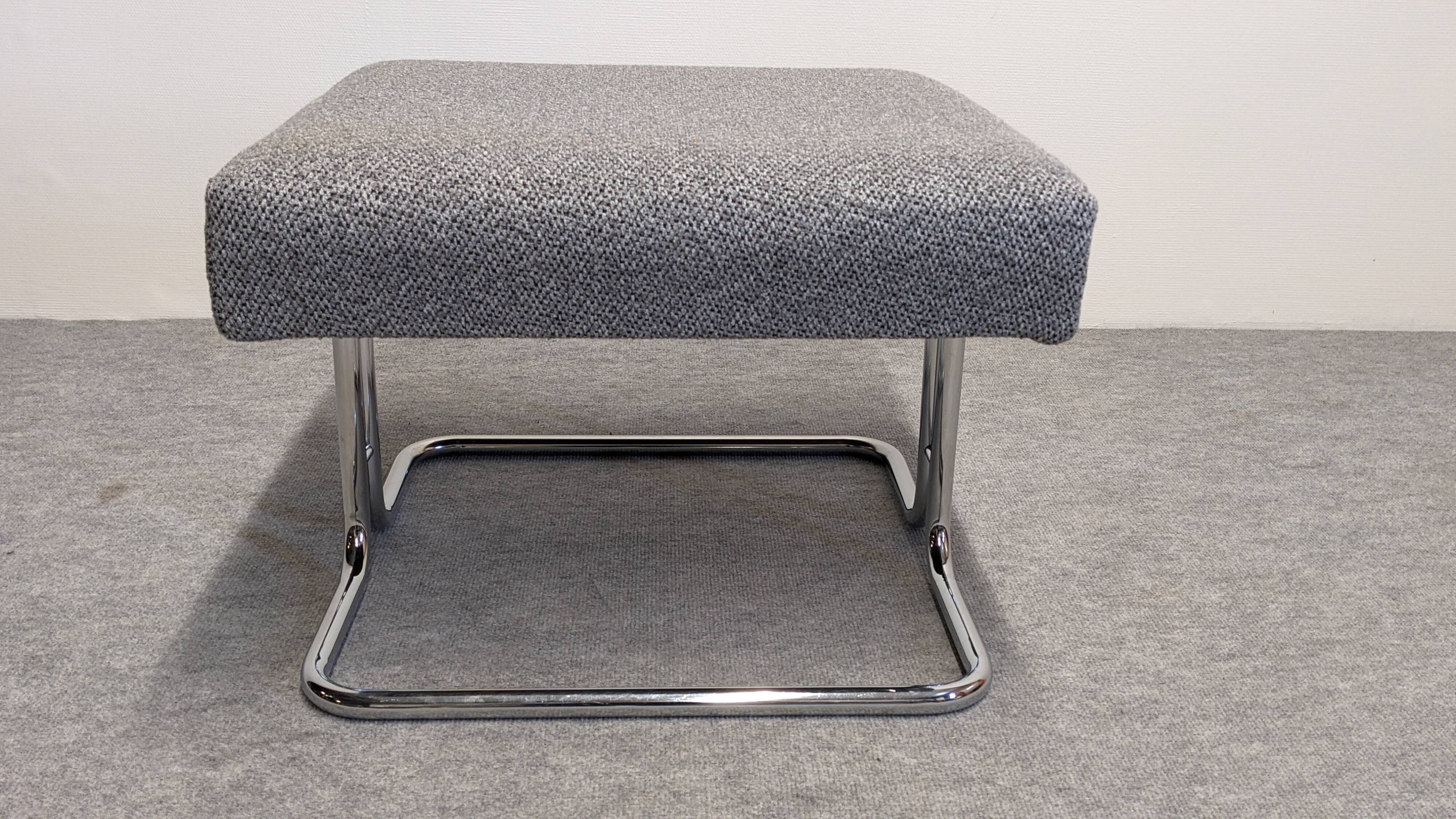 Pair of low stools or tubular ottomans Space Age, France circa 1970.