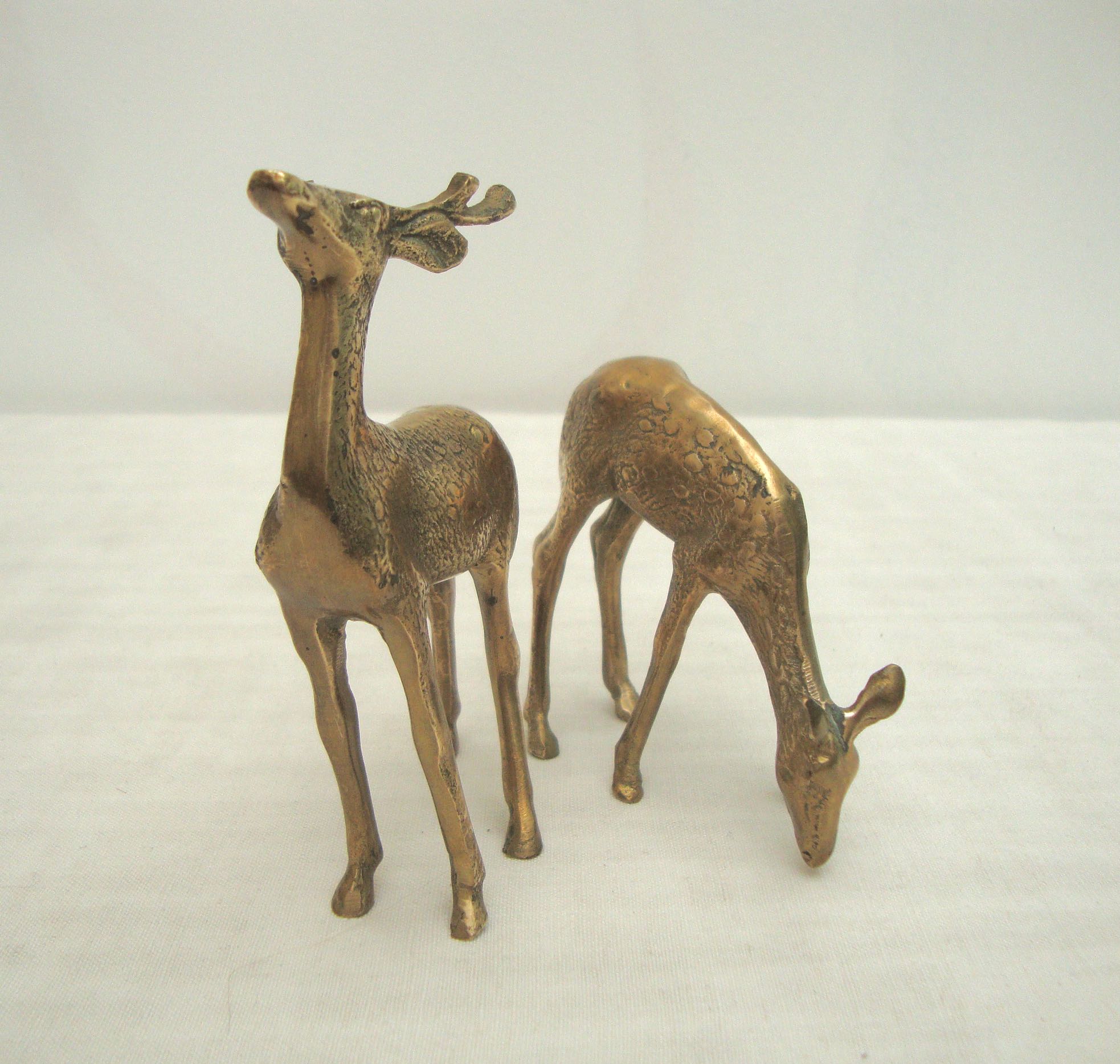 Duo doe and brass deer