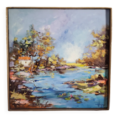 real landscape painting pond 80 cm