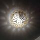 70s round ceiling light in pressed molded glass